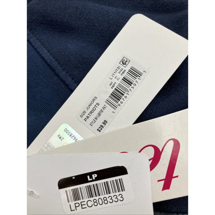 NFL New England Patriots Girls Dip - Dyed Crop Hooded Sweatshirt Blue/White, L - Long Island Liquidation