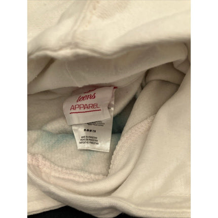 NFL New England Patriots Girls Dip - Dyed Crop Hooded Sweatshirt Blue/White, M - Long Island Liquidation