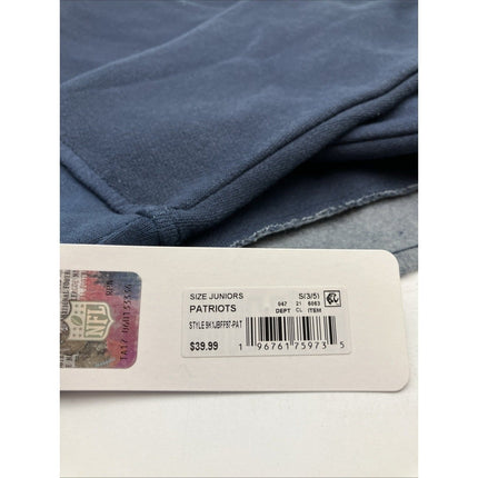 NFL New England Patriots Girls Dip - Dyed Crop Hooded Sweatshirt Blue/White, S - Long Island Liquidation