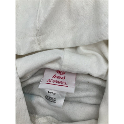 NFL New England Patriots Girls Dip - Dyed Crop Hooded Sweatshirt Blue/White, S - Long Island Liquidation