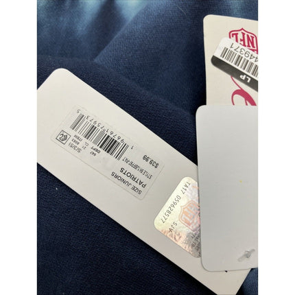 NFL New England Patriots Girls Dip - Dyed Crop Hooded Sweatshirt Blue/White, S - Long Island Liquidation