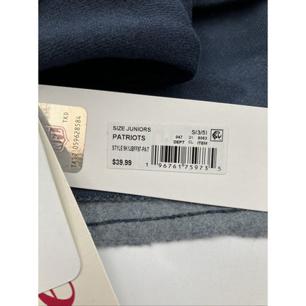 NFL New England Patriots Girls Dip - Dyed Crop Hooded Sweatshirt Blue/White, S - Long Island Liquidation