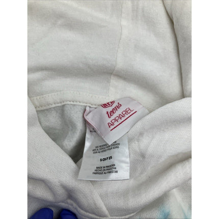 NFL New England Patriots Girls Dip - Dyed Crop Hooded Sweatshirt Blue/White, S - Long Island Liquidation