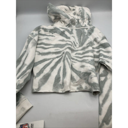 NFL New England Patriots Girls Gray Tie - Dye Crop Hooded Sweatshirt, Medium (7/8) - Long Island Liquidation