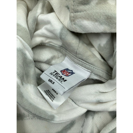 NFL New England Patriots Girls Gray Tie - Dye Crop Hooded Sweatshirt, Medium (7/8) - Long Island Liquidation