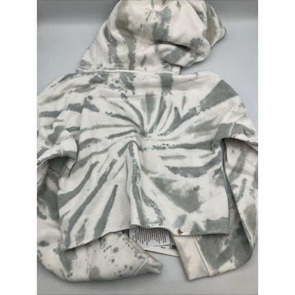 NFL New England Patriots Girls Gray Tie - Dye Crop Hooded Sweatshirt, Medium (7/8) - Long Island Liquidation