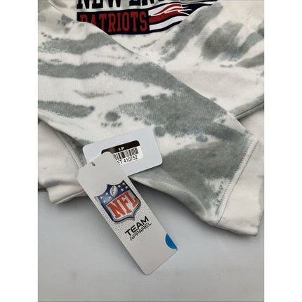 NFL New England Patriots Girls Gray Tie - Dye Crop Hooded Sweatshirt, Medium (7/8) - Long Island Liquidation