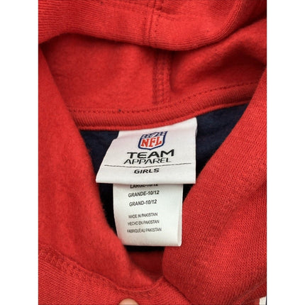 NFL New England Patriots Girls Long Sleeve Hooded Sweatshirt, Large (10/12) - Long Island Liquidation