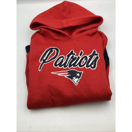 NFL New England Patriots Girls Long Sleeve Hooded Sweatshirt, Large (10/12) - Long Island Liquidation