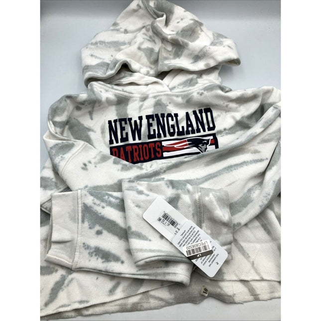 NFL New England Patriots Girls Tie - Dye Crop Hooded Sweatshirt Hoodie L 10/12 NEW - Long Island Liquidation