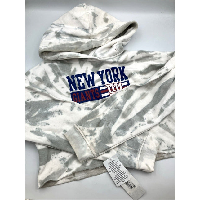 NFL New York Giants Girls Tie - Dye Crop Hooded Sweatshirt Hoodie Large 10/12 NEW - Long Island Liquidation