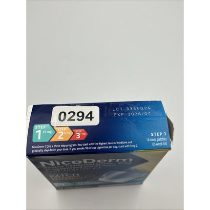 NicoDerm CQ Stop Smoking Step 1 Patches 2 Week Kit Exp 07/2026 - Long Island Liquidation