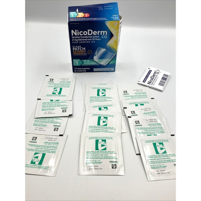 NicoDerm CQ Stop Smoking Step 1 Patches 2 Week Kit Exp 07/2026 - Long Island Liquidation