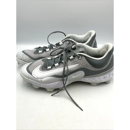 Nike Alpha Huarache Elite 4 Low Wolf Grey White Baseball Cleats Mens Size 16 - Long Island Liquidation