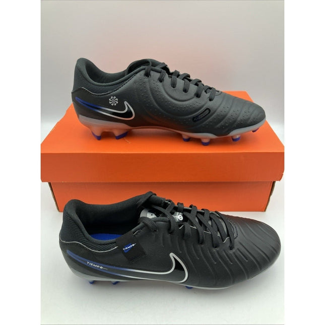 Nike DV4337 - 040 Legend 10 Academy FG/MG Soccer Cleats Black Chrome Blue US 4.5 - Long Island Liquidation