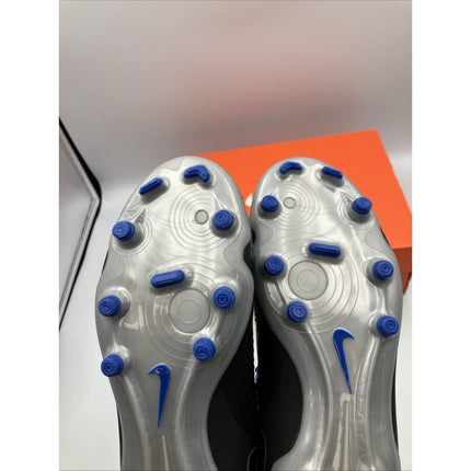 Nike DV4337 - 040 Legend 10 Academy FG/MG Soccer Cleats Black Chrome Blue US 4.5 - Long Island Liquidation