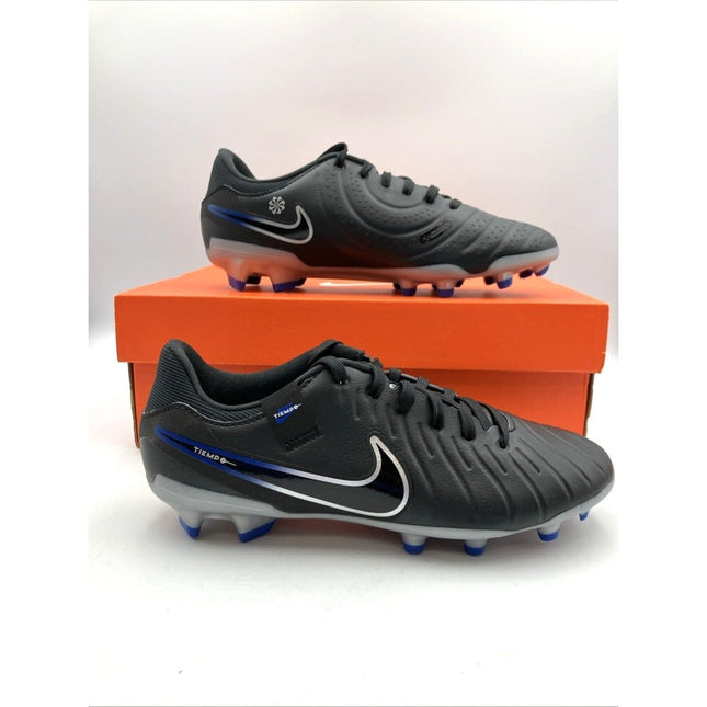 Nike DV4337 - 040 Legend 10 Academy FG/MG Soccer Cleats Black Chrome Blue US 4.5 - Long Island Liquidation
