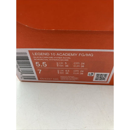 Nike DV4337 - 040 Legend 10 Academy FG/MG Soccer Cleats Black Chrome Blue US 5.5 - Long Island Liquidation
