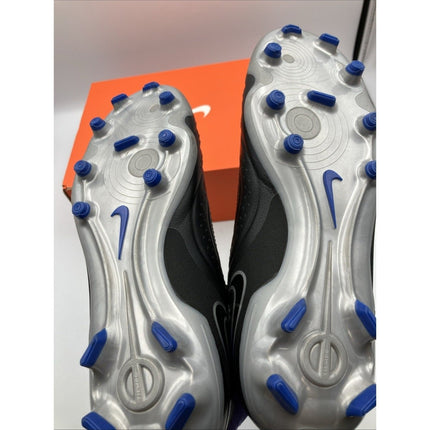 Nike DV4337 - 040 Legend 10 Academy FG/MG Soccer Cleats Black Chrome Blue US 5.5 - Long Island Liquidation