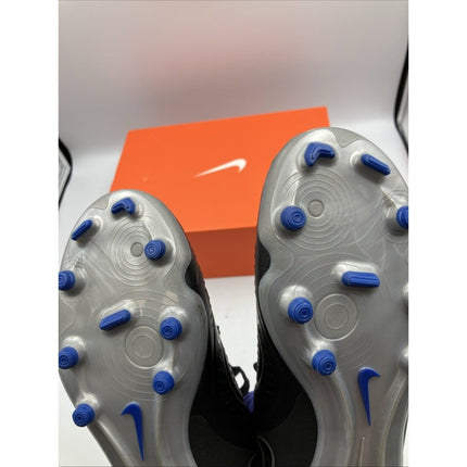 Nike DV4337 - 040 Legend 10 Academy FG/MG Soccer Cleats Black Chrome Blue US 5.5 - Long Island Liquidation