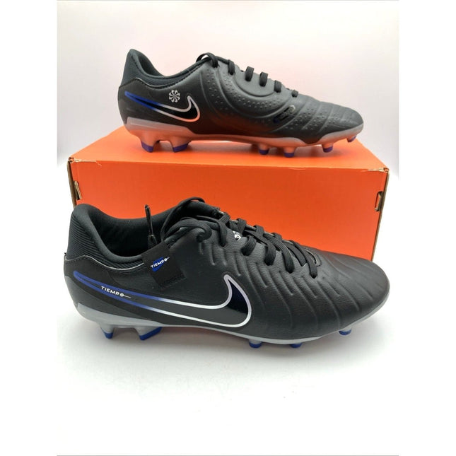 Nike DV4337 - 040 Legend 10 Academy FG/MG Soccer Cleats Black Chrome Blue US 5.5 - Long Island Liquidation
