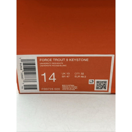 Nike FB9728 - 600 Force Trout 9 Keystone Baseball Cleat University Red White US 14 - Long Island Liquidation
