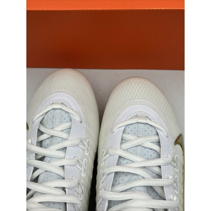 Nike Huarache 9 Elite Mid LAX - FD0088 100 - White / Gold - Mens 7 - Long Island Liquidation