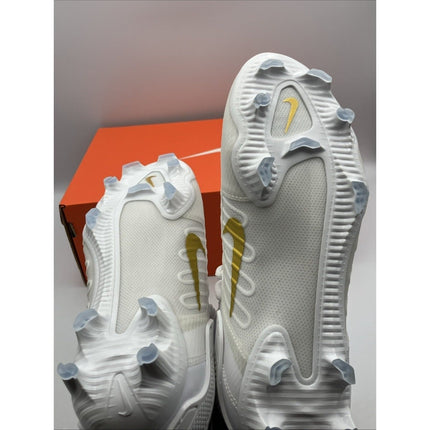 Nike Huarache 9 Elite Mid LAX - FD0088 100 - White / Gold - Mens 7 - Long Island Liquidation