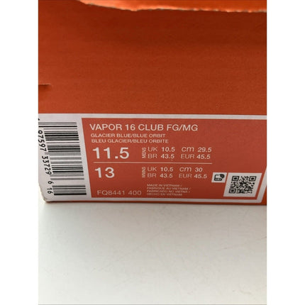 Nike Zoom Vapor 16 Club Fg/Mg Glacier Blue - Blue Orbit Men Size 11.5 FQ8441 - 400 - Long Island Liquidation