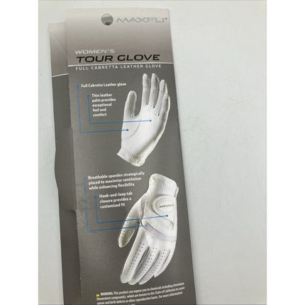 NWT Maxfli Tour Full Cabretta Leather Glove, Women’s Left, Right Hand Swing L - Long Island Liquidation