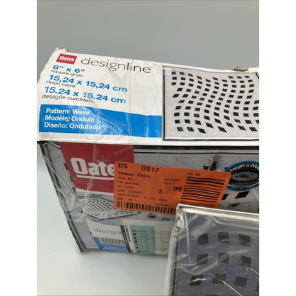 Oatey Designline 6 in. x 6 in. Stainless Steel Square Shower Drain Wave Pattern - Long Island Liquidation