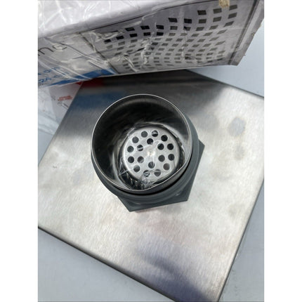 Oatey Designline 6 in. x 6 in. Stainless Steel Square Shower Drain Wave Pattern - Long Island Liquidation