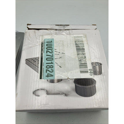 Oatey Designline 6 in. x 6 in. Stainless Steel Square Shower Drain Wave Pattern - Long Island Liquidation