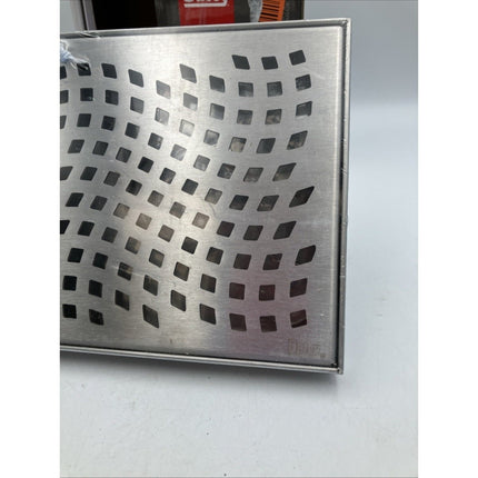 Oatey Designline 6 in. x 6 in. Stainless Steel Square Shower Drain Wave Pattern - Long Island Liquidation