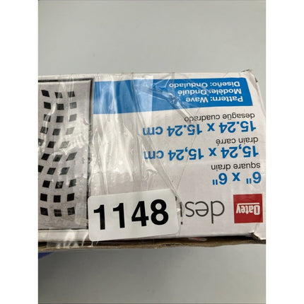 Oatey Designline 6 in. x 6 in. Stainless Steel Square Shower Drain Wave Pattern - Long Island Liquidation