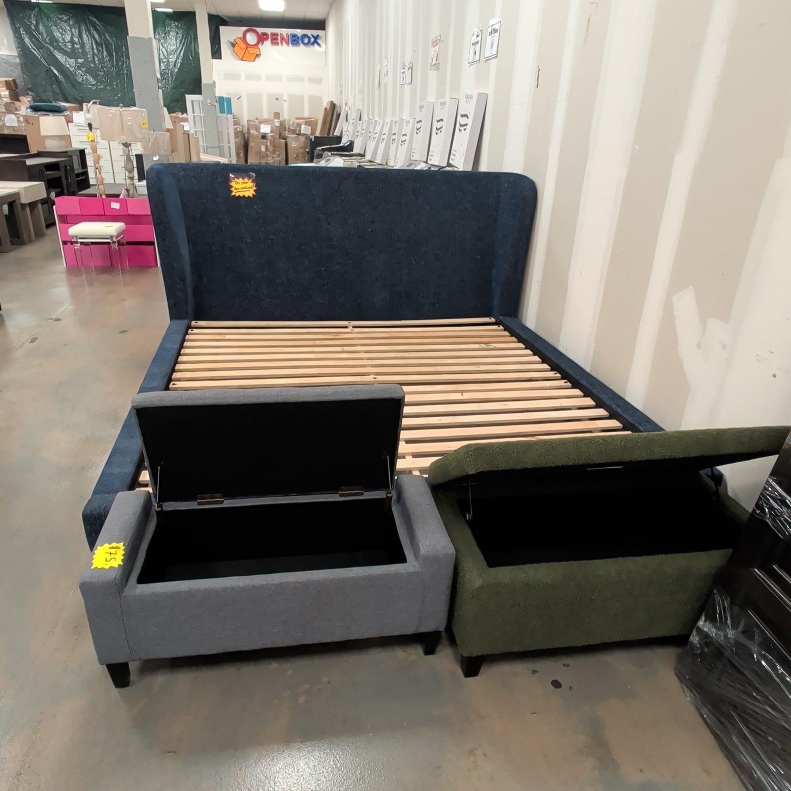 Fresh liquidation inventory on the Open Box warehouse floor