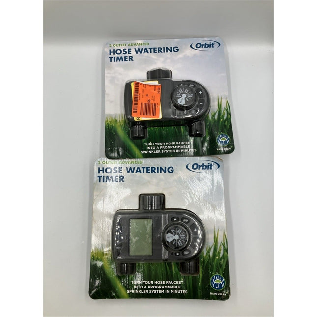 Orbit 1 Dial 2 Outlet Hose Faucet Timer Programmable 56544 open box PAIR - Long Island Liquidation