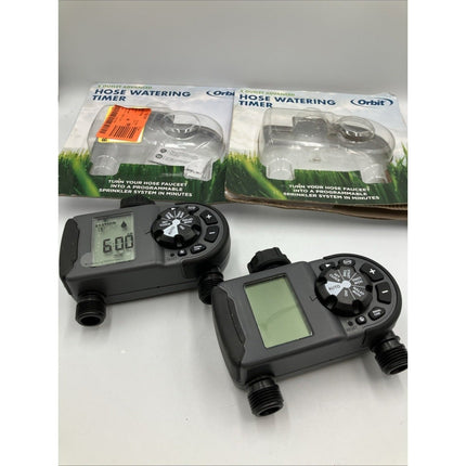 Orbit 1 Dial 2 Outlet Hose Faucet Timer Programmable 56544 open box PAIR - Long Island Liquidation