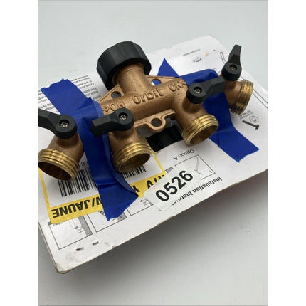 Orbit 4 - Outlet Hose Faucet Manifold Leak Proof Brass 442564 pair - Long Island Liquidation