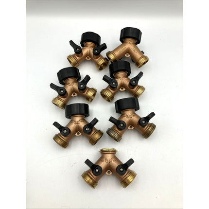 Orbit Heavy - Duty Brass 2 - Way Shut - Off Hose Faucet Adapter Hose Fitting LOT - Long Island Liquidation
