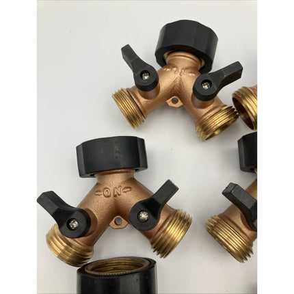 Orbit Heavy - Duty Brass 2 - Way Shut - Off Hose Faucet Adapter Hose Fitting LOT - Long Island Liquidation