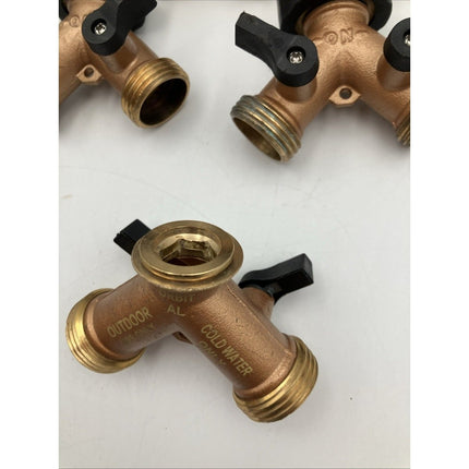 Orbit Heavy - Duty Brass 2 - Way Shut - Off Hose Faucet Adapter Hose Fitting LOT - Long Island Liquidation