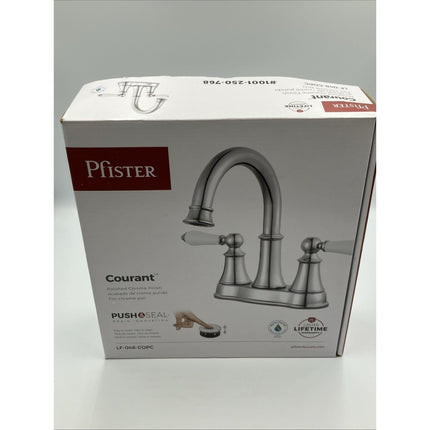 Pfister Courant 4 in. Centerset 2 - Handle Bathroom Faucet in Polished Chrome - Long Island Liquidation