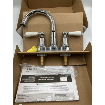 Pfister Courant 4 in. Centerset 2 - Handle Bathroom Faucet in Polished Chrome - Long Island Liquidation