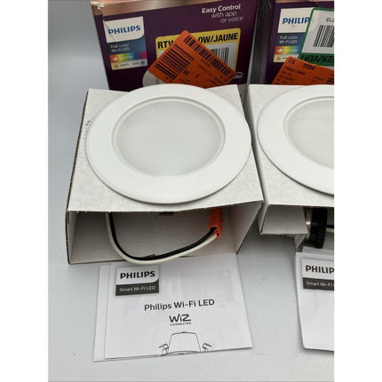 Philips 4 Inch LED Color Changing Wi - Fi Smart Recessed Light 630 white lot of 3 - Long Island Liquidation