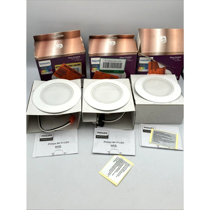 Philips 4 Inch LED Color Changing Wi - Fi Smart Recessed Light 630 white lot of 3 - Long Island Liquidation