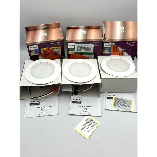 Philips 4 Inch LED Color Changing Wi - Fi Smart Recessed Light 630 white lot of 3 - Long Island Liquidation