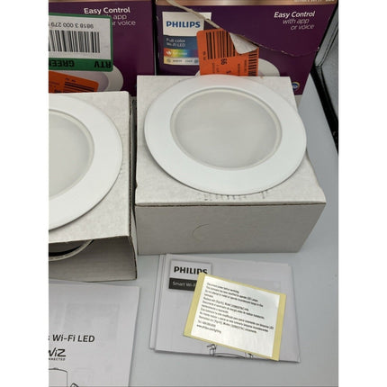 Philips 4 Inch LED Color Changing Wi - Fi Smart Recessed Light 630 white lot of 3 - Long Island Liquidation