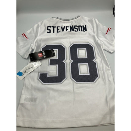 Rhamondre Stevenson 38 New England Patriots NFL White Jersey Girl's MEDIUM NWT - Long Island Liquidation