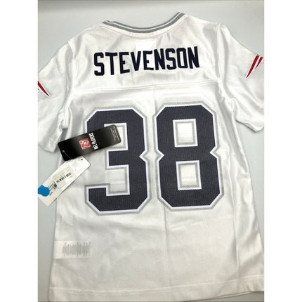 Rhamondre Stevenson 38 New England Patriots NFL White Jersey Girl's MEDIUM NWT - Long Island Liquidation